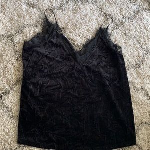 Zara crushed velvet cami. size S